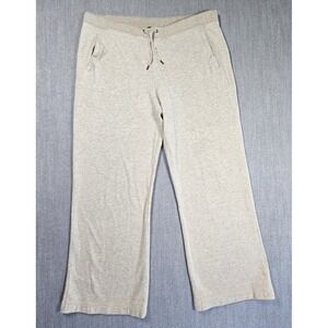 Lauren Ralph Lauren Women's Sweatpants Beige Elastic Waist VTG Wide Leg Sz M